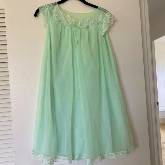 Intimates & Sleepwear Vintage Babydoll Sleep Dress Sea Foam Green